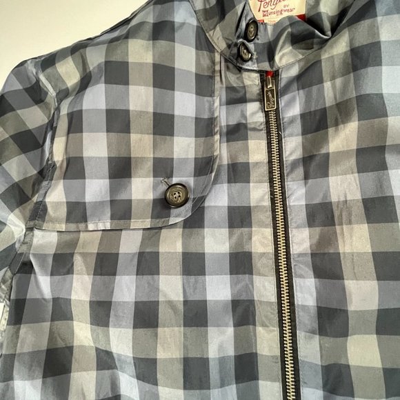 An original Penguin by Munsingwear Checker Gray/Blue Windbreaker size Medium - Picture 3 of 11